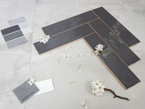 Ambra_Glossy_Graphite_65x266_ceramic_subway_wall_tile_melbourne_flatlay