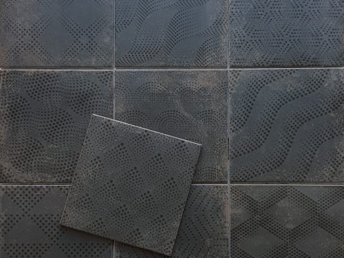 Industrial_Black_200x200_made_in_spain_porcelain_floor_tile_encaustic_look_decor_designer_mitcham_tile_centre_melbourne_tiles