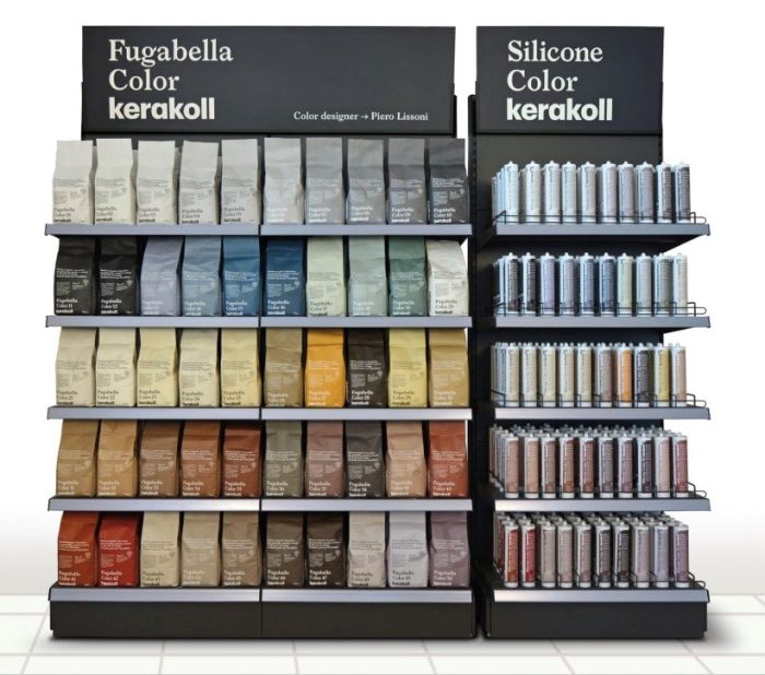 kerakoll-fugabella-grout-silicone-display-stand-melbourne-australia-mitcham-tile-centre