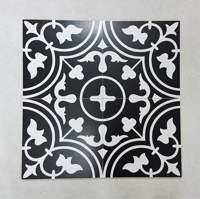 melbourne_vermont_classic_black_white_ encaustic_look_porcelain_floor_tile_cement_Mitcham_tile_centre_nunawading