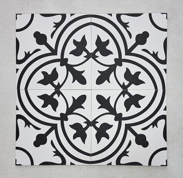 vermont_classic_white_black_encaustic_look_porcelain_floor_tile_cement_Mitcham_tile_centre_nunawading_melbourne