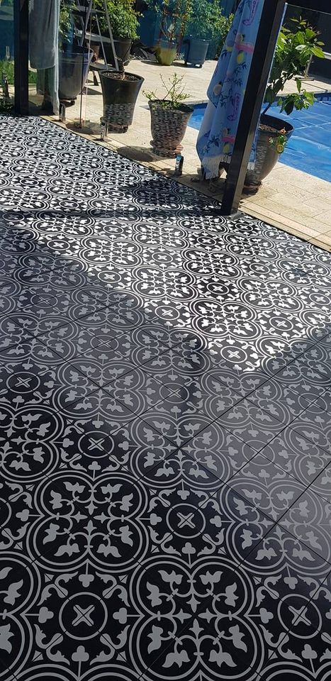 Vermont Classic Black Encaustic Look, Encaustic Floor Tiles Australia
