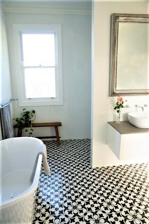 melbourne_vermont_valencia_black_white_ encaustic_look_porcelain_floor_tile_cement_Mitcham_tile_centre_nunawading_lifestyle