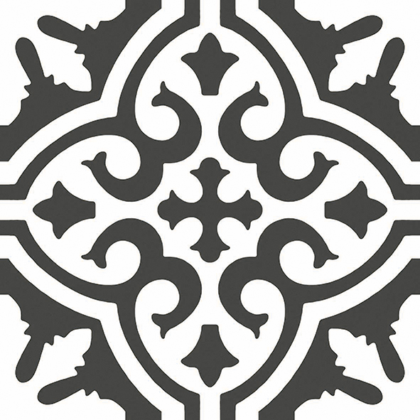 Kenthurst-Black-300x300-Encaustic-Look-Floor-Tile-Made-In-Australia-Mitcham-Tile-Centre